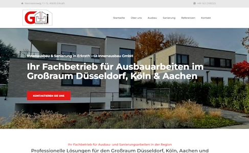 Website-Relaunch der GI Innenausbau GmbH mit moderner Leistungsdarstellung und regionaler Ausrichtung