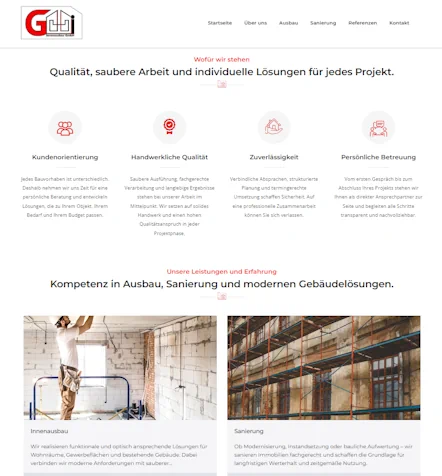 Regionale Ausrichtung der GI Innenausbau Website