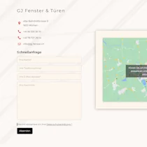 Anfragemöglichkeiten auf der GJ Fenster und Türen Website