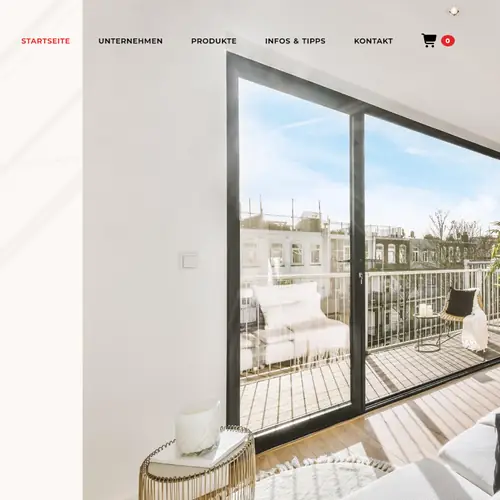 Startseite der GJ Fenster und Türen Website