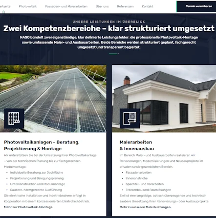 Leistungsstruktur der NASO Website
