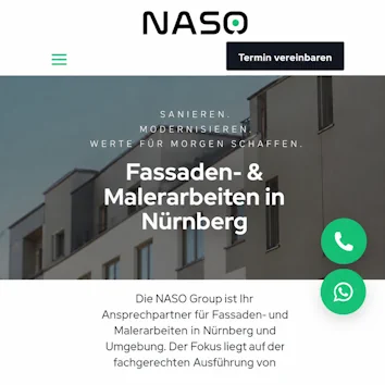 Mobile Ansicht der NASO Website