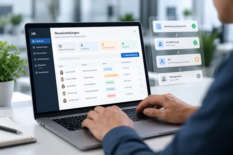Benutzeroberfläche der HR-Web-App Request of Hiring