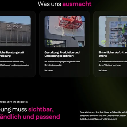 Verbesserte Nutzerführung der Triada Signs Website