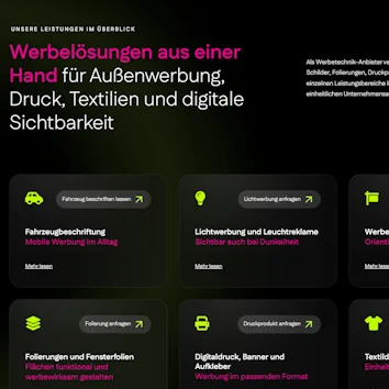 SEO-optimierte Struktur der Triada Signs Website