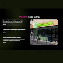 Modernes Webdesign der Triada Signs Website